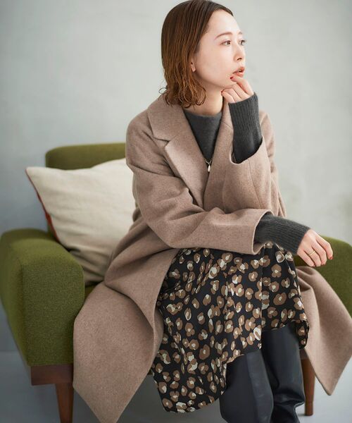 le.coeur blanc(ルクールブラン)の「スペリオルモッサチェスターコート(チェスターコート・レディース・ベージュ/ネイビー/モカ・38/36)」の17枚目の写真