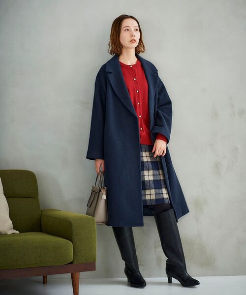 le.coeur blanc(ルクールブラン)の「スペリオルモッサチェスターコート(チェスターコート・レディース・ベージュ/ネイビー/モカ・38/36)」の22枚目の写真