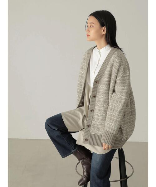AMERICAN HOLIC（アメリカンホリック）の「ジャガードニットカーディガン（カーディガン/ボレロ・レディース・グレイッシュベージュ・FREE）」の21枚目の写真