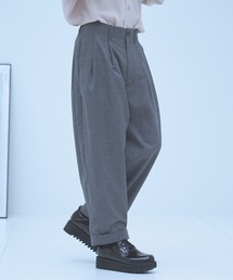 neez. | Back tuck check wide pants/バックタックチェックワイドパンツ(スラックス)