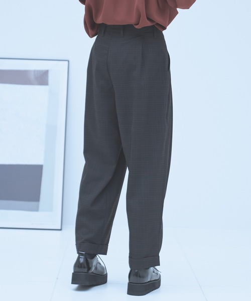 neez.(ニーズ)の「バックタックチェックワイドパンツ(スラックス・メンズ・ブラック/グレー/ワイン・SMALL/MEDIUM/LARGE)」の7枚目の写真