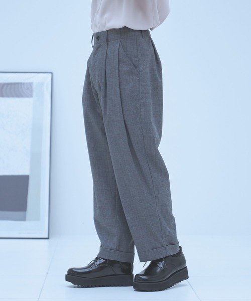 neez.(ニーズ)の「バックタックチェックワイドパンツ(スラックス・メンズ・ブラック/グレー/ワイン・SMALL/MEDIUM/LARGE)」の9枚目の写真