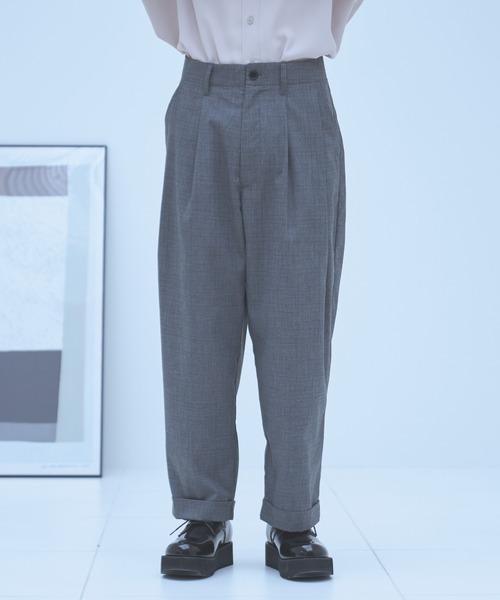neez.(ニーズ)の「バックタックチェックワイドパンツ(スラックス・メンズ・ブラック/グレー/ワイン・SMALL/MEDIUM/LARGE)」の11枚目の写真