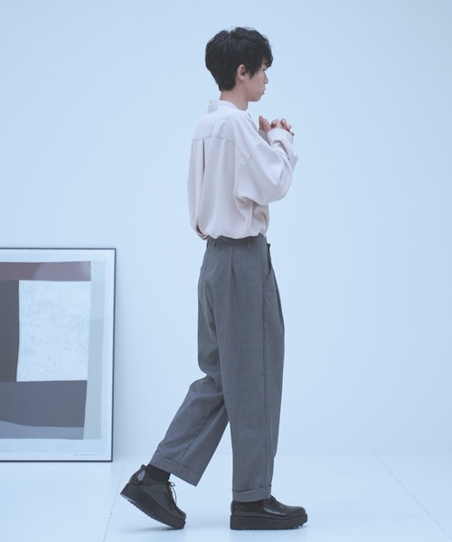 neez.(ニーズ)の「バックタックチェックワイドパンツ(スラックス・メンズ・ブラック/グレー/ワイン・SMALL/MEDIUM/LARGE)」の13枚目の写真