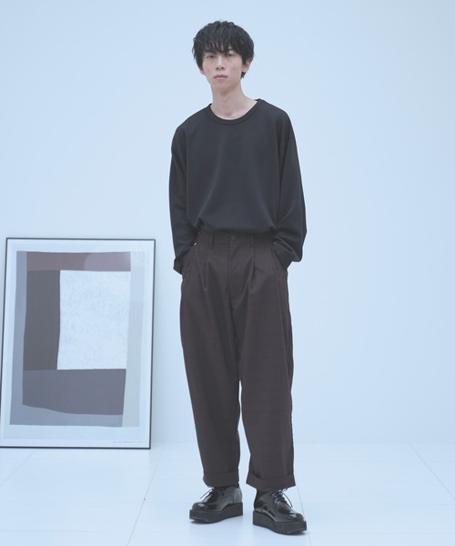 neez.(ニーズ)の「バックタックチェックワイドパンツ(スラックス・メンズ・ブラック/グレー/ワイン・SMALL/MEDIUM/LARGE)」の18枚目の写真
