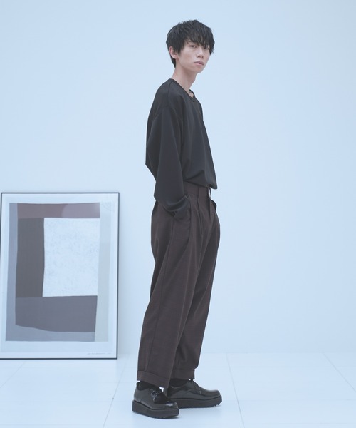 neez.(ニーズ)の「バックタックチェックワイドパンツ(スラックス・メンズ・ブラック/グレー/ワイン・SMALL/MEDIUM/LARGE)」の19枚目の写真