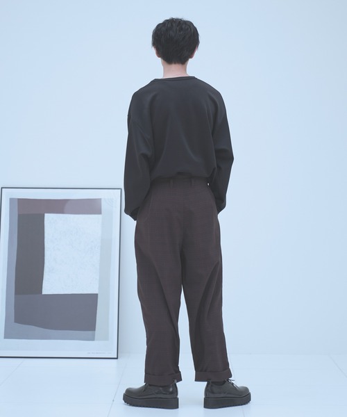 neez.(ニーズ)の「バックタックチェックワイドパンツ(スラックス・メンズ・ブラック/グレー/ワイン・SMALL/MEDIUM/LARGE)」の20枚目の写真