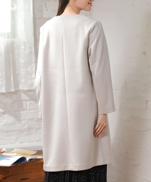 Honeys（ハニーズ）の「カラーレスロングコート（ノーカラーコート