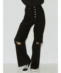 jouetie | ハイウエストダメージワイドパンツ(デニムパンツ)