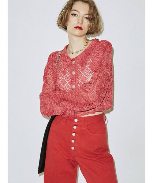 jouetie（ジュエティ）の「ハイウエストダメージワイドパンツ（デニム