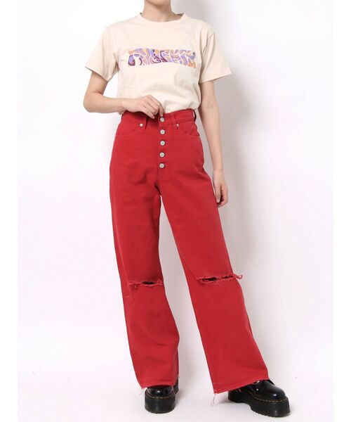 jouetie（ジュエティ）の「ハイウエストダメージワイドパンツ