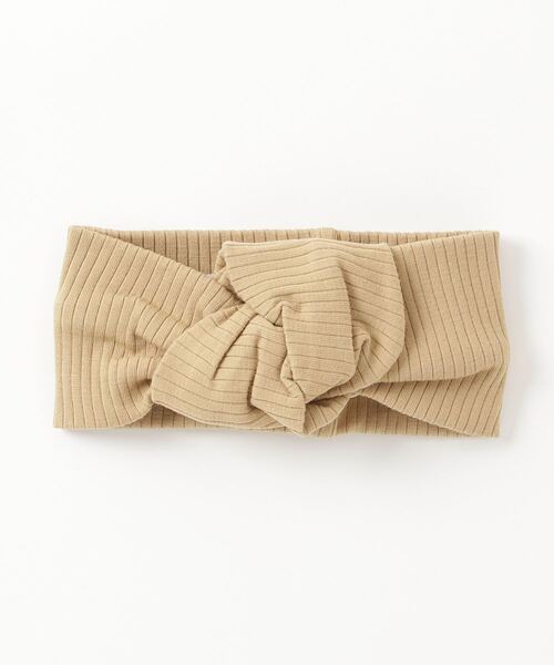 Quincy Mae（クインシーメイ）の「RIBBED KNOTTED HEADBAND（ヘアバンド・キッズ・アッシュグレー/ライトブルー/イエロー/チョコ・12-24M/0-12M）」の4枚目の写真