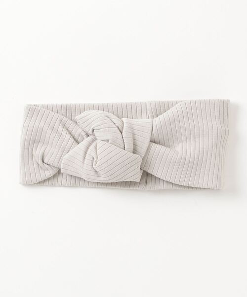 Quincy Mae（クインシーメイ）の「RIBBED KNOTTED HEADBAND（ヘアバンド・キッズ・アッシュグレー/ライトブルー/イエロー/チョコ・12-24M/0-12M）」の2枚目の写真