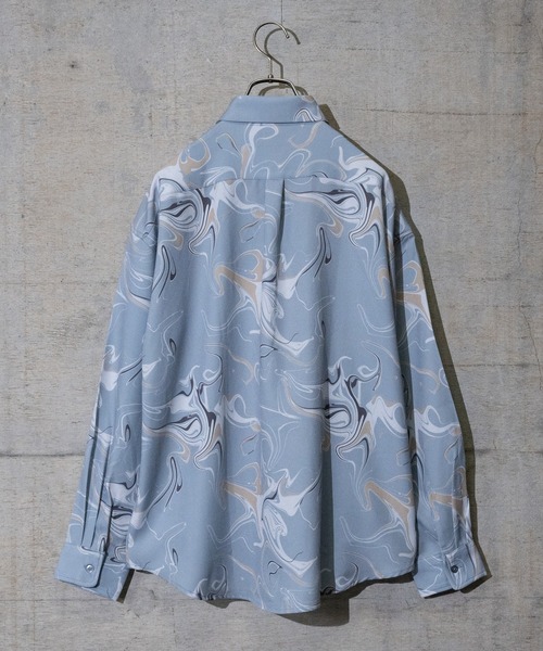 Naive magic（ナイーブマジック）の「【a】とろみジョーゼット 総柄プリントシャツ/レトロ風プリント長袖（シャツ/ブラウス・メンズ・ホワイト/ブルー/ホワイト系その他/ブラック/ブラウン系その他/ブラック系その他2/アイボリー/ライトグレー/ブラック系その他3/ブラウン/チャコールグレー/グリーン/ブラック系その他・LARGE/MEDIUM/X-LARGE）」の20枚目の写真