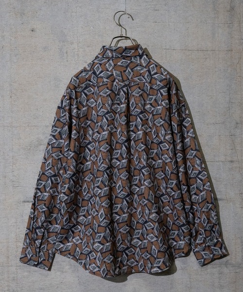 Naive magic（ナイーブマジック）の「【a】とろみジョーゼット 総柄プリントシャツ/レトロ風プリント長袖（シャツ/ブラウス・メンズ・ホワイト/ブルー/ホワイト系その他/ブラック/ブラウン系その他/ブラック系その他2/アイボリー/ライトグレー/ブラック系その他3/ブラウン/チャコールグレー/グリーン/ブラック系その他・LARGE/MEDIUM/X-LARGE）」の22枚目の写真