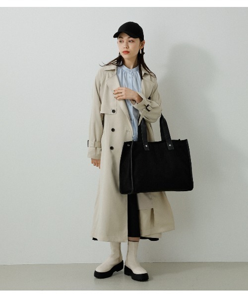 AZUL by moussy（アズールバイマウジー）の「LINEN LIKE BIG TOTE BAG/リネンライクビッグトートバッグ（トートバッグ・レディース・ブラック/マルチ/イエロー系その他・FREE）」の9枚目の写真