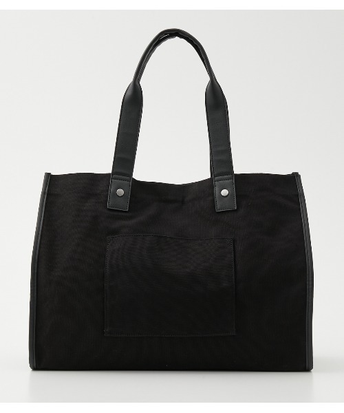 AZUL by moussy（アズールバイマウジー）の「LINEN LIKE BIG TOTE BAG/リネンライクビッグトートバッグ（トートバッグ・レディース・ブラック/マルチ/イエロー系その他・FREE）」の4枚目の写真