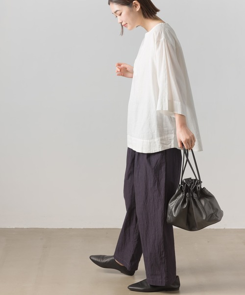 OMNES（オムネス）の「コットンナイロンタックパンツ（その他パンツ・レディース・ブラウン/ネイビー・FREE）」の13枚目の写真