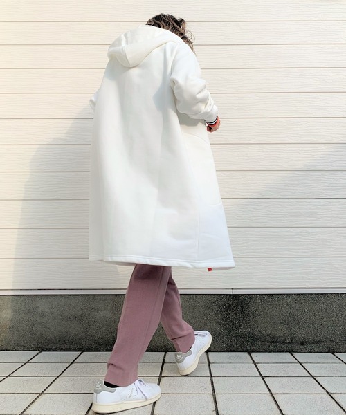 Q（キュー）の「裏毛BIGパーカー（パーカー・レディース・グレイッシュブルー/ホワイト/カーキオリーブ/ブルー・MEDIUM）」の10枚目の写真