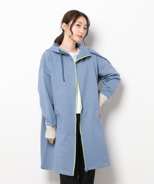 Q（キュー）の「裏毛BIGパーカー（パーカー・レディース・グレイッシュブルー/ホワイト/カーキオリーブ/ブルー・MEDIUM）」の11枚目の写真