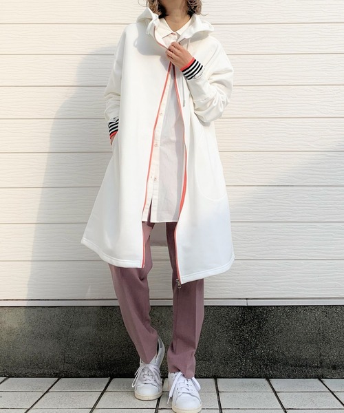 Q（キュー）の「裏毛BIGパーカー（パーカー・レディース・グレイッシュブルー/ホワイト/カーキオリーブ/ブルー・MEDIUM）」の15枚目の写真