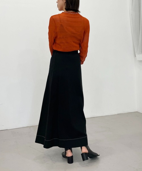 CAPRICIEUX LE'MAGE(カプリシューレマージュ)の「透かしボーダーリブ(ニット/セーター・レディース・ホワイト系その他/ブラック/オレンジ・FREE)」の18枚目の写真