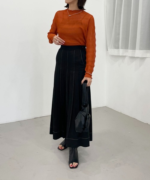 CAPRICIEUX LE'MAGE(カプリシューレマージュ)の「透かしボーダーリブ(ニット/セーター・レディース・ホワイト系その他/ブラック/オレンジ・FREE)」の19枚目の写真