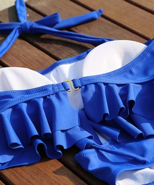 Dalfwin(ダールフィン)の「SIMPLEビスチェリボンビキニ水着(水着・レディース・ホワイト/ブラック/カーキ・SMALL/MEDIUM/LARGE)」の12枚目の写真