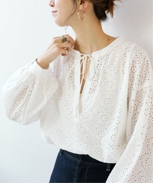 Simplicite | レース刺繍スキッパーブラウス◆(シャツ/ブラウス)