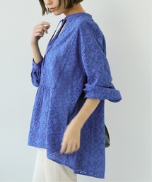 Simplicite | レース刺繍スキッパーブラウス◆(シャツ/ブラウス)