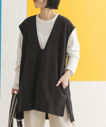 FORK&SPOON　クリア裏毛Uネックベスト