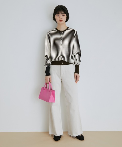【アウトレット店舗・WEB限定】オーガニックコットンクルーネックカーディガン