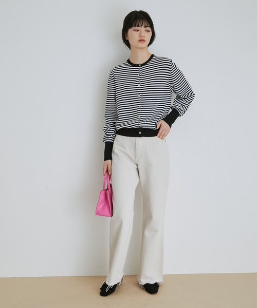 【アウトレット店舗・WEB限定】オーガニックコットンクルーネックカーディガン