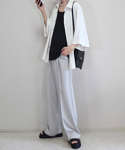 ドレープトロミ オーバードルマンシャツ（シャツ/ブラウス）｜Loose/ルース（ルース）