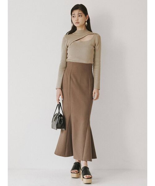 MURUA（ムルーア）の「パウダーツイルマーメイドスカート【セットアップ着用可能】（スカート・レディース・ブラック/ベージュ/ブラウン/その他1/その他2・1/2）」の9枚目の写真