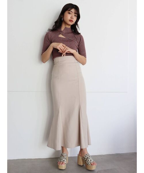 MURUA（ムルーア）の「パウダーツイルマーメイドスカート【セットアップ着用可能】（スカート・レディース・ブラック/ベージュ/ブラウン/その他1/その他2・1/2）」の14枚目の写真