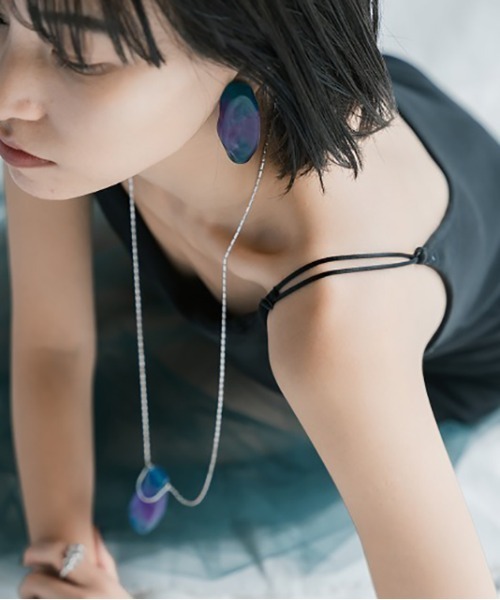 LAPUIS（ラピュイ）の「LAPUIS(ラピュイ)Stone Motifネックレス（ネックレス・レディース・パープル/オレンジ/アイボリー・FREE）」の12枚目の写真