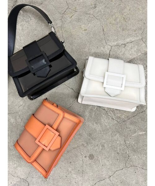 EVRIS（エヴリス）の「クリアショルダーBAG（ショルダーバッグ・レディース・ホワイト/ブラック/オレンジ・FREE）」の19枚目の写真