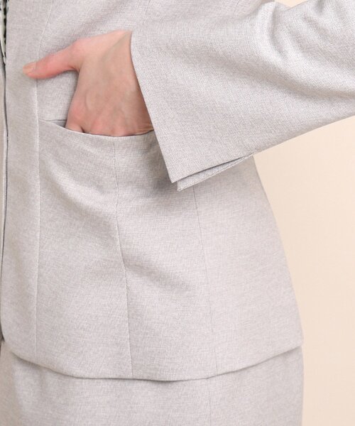 COUP DE CHANCE(クードシャンス)の「◆【洗える/日本製/スーツ】タンブルツィード ノーカラージャケット(スーツジャケット・レディース・ダークネイビー/ライトグレー系3/ネイビー系9・40/38/36/34)」の9枚目の写真
