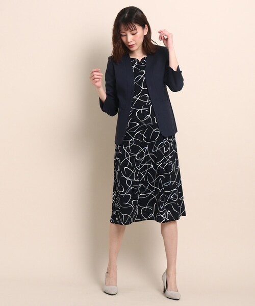 COUP DE CHANCE(クードシャンス)の「◆【洗える/日本製/スーツ】タンブルツィード ノーカラージャケット(スーツジャケット・レディース・ダークネイビー/ライトグレー系3/ネイビー系9・40/38/36/34)」の14枚目の写真