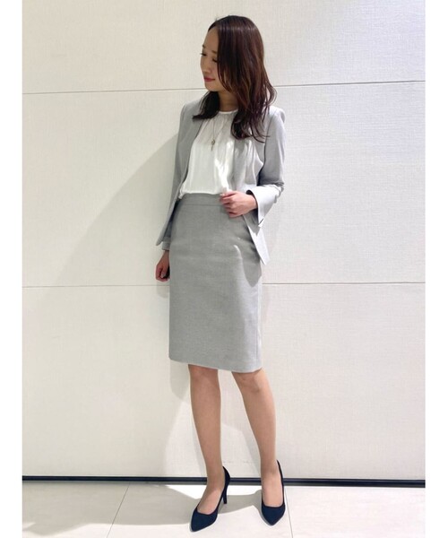 COUP DE CHANCE(クードシャンス)の「◆【洗える/日本製/スーツ】タンブルツィード ノーカラージャケット(スーツジャケット・レディース・ダークネイビー/ライトグレー系3/ネイビー系9・40/38/36/34)」の16枚目の写真