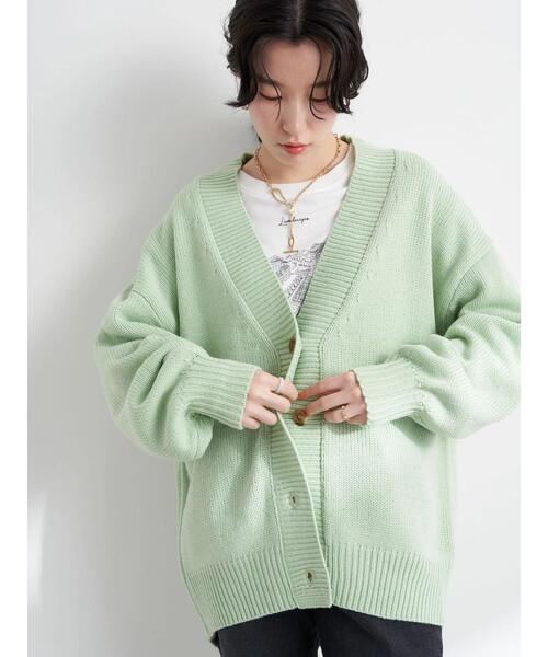 earth music&ecology（アースミュージックアンドエコロジー）の「ルーズカーディガン（カーディガン/ボレロ・レディース・グレー/ピンク/イエロー/グリーン・FREE）」の22枚目の写真