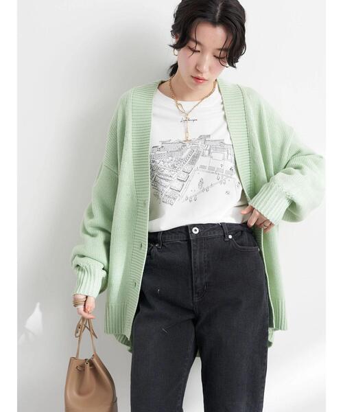 earth music&ecology（アースミュージックアンドエコロジー）の「ルーズカーディガン（カーディガン/ボレロ・レディース・グレー/ピンク/イエロー/グリーン・FREE）」の18枚目の写真