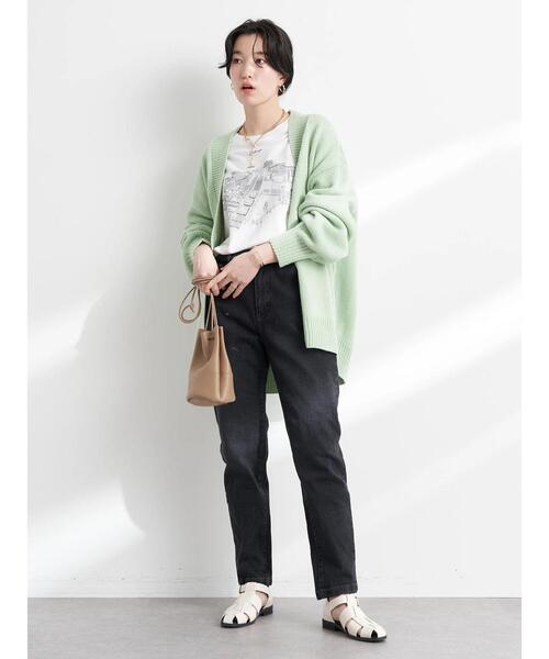 earth music&ecology（アースミュージックアンドエコロジー）の「ルーズカーディガン（カーディガン/ボレロ・レディース・グレー/ピンク/イエロー/グリーン・FREE）」の12枚目の写真