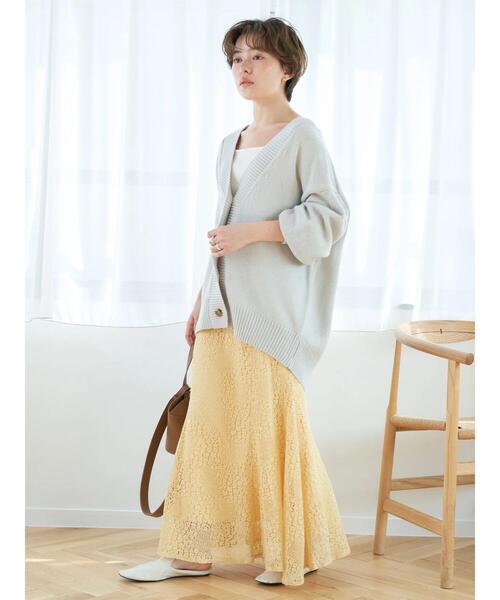 earth music&ecology（アースミュージックアンドエコロジー）の「ルーズカーディガン（カーディガン/ボレロ・レディース・グレー/ピンク/イエロー/グリーン・FREE）」の13枚目の写真