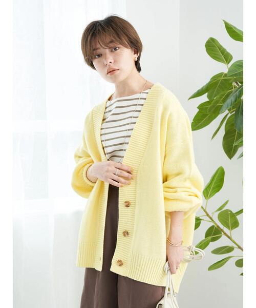 earth music&ecology（アースミュージックアンドエコロジー）の「ルーズカーディガン（カーディガン/ボレロ・レディース・グレー/ピンク/イエロー/グリーン・FREE）」の16枚目の写真