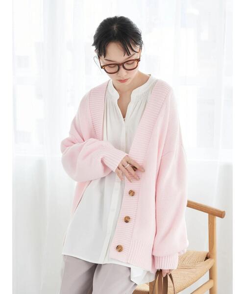 earth music&ecology（アースミュージックアンドエコロジー）の「ルーズカーディガン（カーディガン/ボレロ・レディース・グレー/ピンク/イエロー/グリーン・FREE）」の14枚目の写真