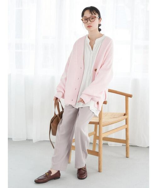 earth music&ecology（アースミュージックアンドエコロジー）の「ルーズカーディガン（カーディガン/ボレロ・レディース・グレー/ピンク/イエロー/グリーン・FREE）」の17枚目の写真