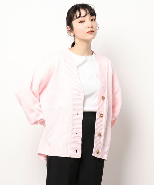 earth music&ecology（アースミュージックアンドエコロジー）の「ルーズカーディガン（カーディガン/ボレロ・レディース・グレー/ピンク/イエロー/グリーン・FREE）」の11枚目の写真