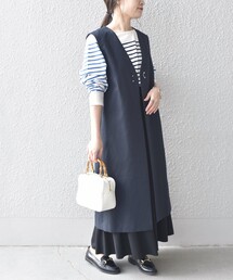 SHIPS | 〈手洗い可能〉ミックスリネンロングジレ(ベスト)